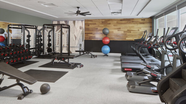 Apartment community Fitness Center at Griffis Cheesman Park in Denver, Colorado.