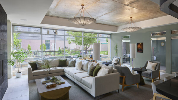 Apartment community Resident Lounge at Griffis Cheesman Park in Denver, Colorado.
