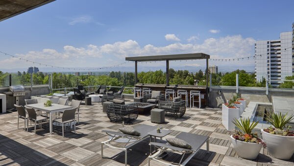 Apartment community Rooftop Deck at Griffis Cheesman Park in Denver, Colorado.