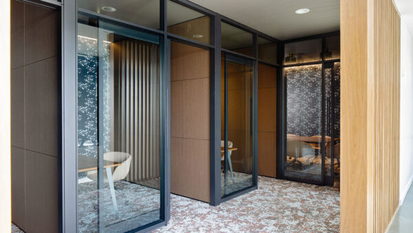 Apartment community Coworking Lounge at Griffis Seattle Waterfront in Seattle, Washington.