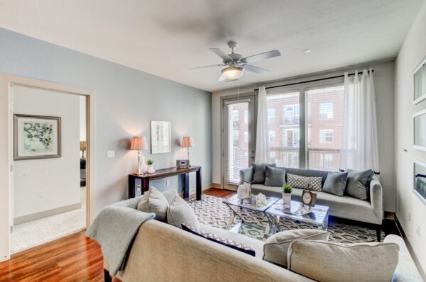 Classic model home living room.