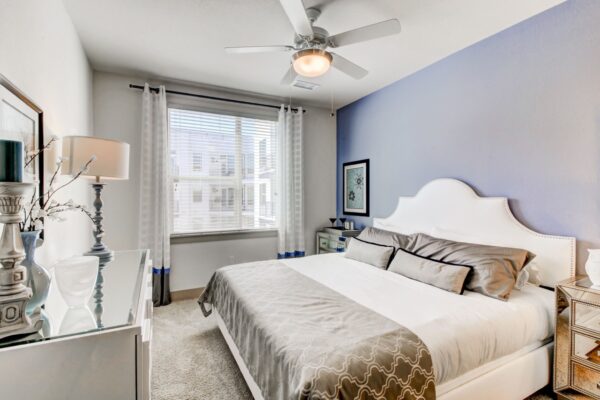 Classic model home bedroom.