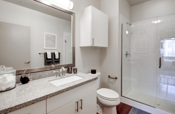 Classic model home bathroom.