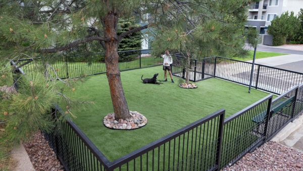 Apartment community off-leash dog park at Sagebrook in Colorado Springs, CO.
