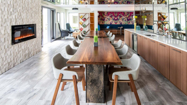 Apartment community Resident Lounge at Griffis Belltown in Seattle, Washington.