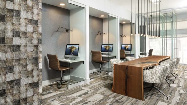 Apartment community business center at Griffis Cherry Creek in Denver, Colorado.