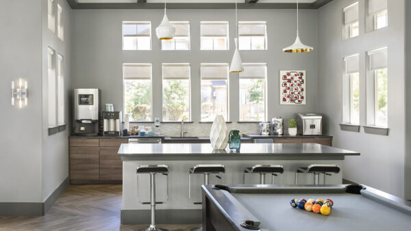 Apartment community Resident Lounge at Griffis Fitzsimons South in Aurora, Colorado.