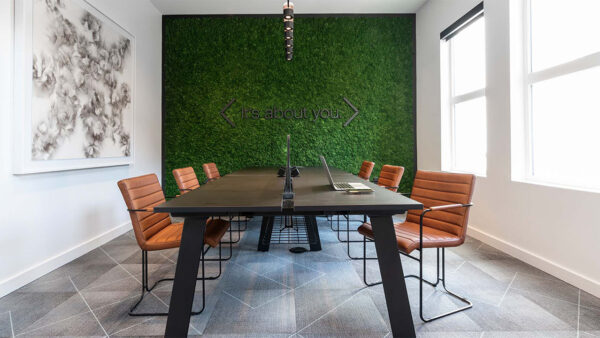 Apartment community business center with conference room at Griffis Lake Washington in Renton, Washington.