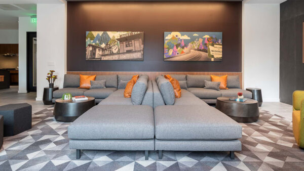 Apartment community Resident Lounge at Griffis Lake Washington in Renton, Washington.
