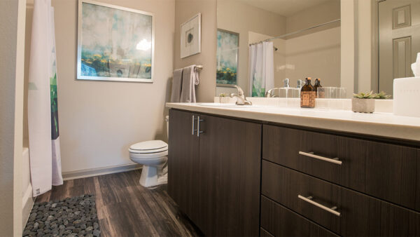 Apartment Bathroom with large soaking tub