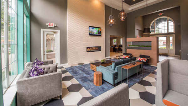 Apartment community Resident Lounge at Griffis Lakeline Station in Austin, Texas.