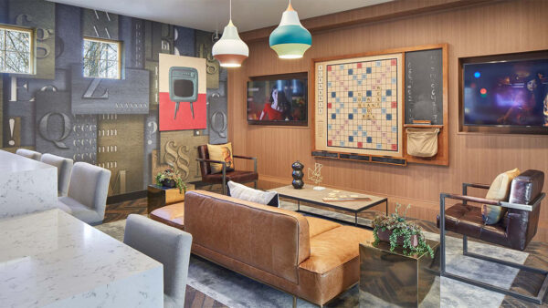 Apartment community Entertainment Room at Griffis North Creek in Bothell, Washington.