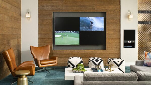 Apartment community Entertainment Room at Griffis Union Station in Denver, Colorado.