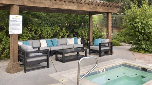 Apartment community hot tub spa at Sagebrook in Colorado Springs, Colorado.