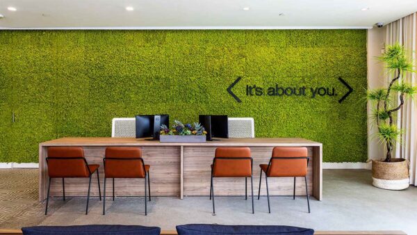 Apartment leasing center at Griffis Pine Ave in Long Beach, California.