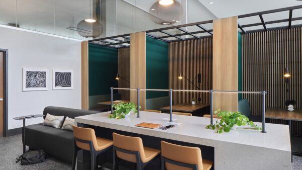 Apartment community Coworking Lounge at Griffis LoDo in Denver, CO.