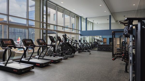 Apartment community Fitness Center at Griffis LoDo in Denver, CO.