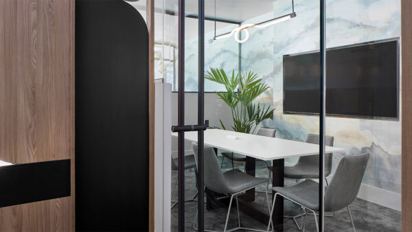 Apartment community conference room at Griffis at Fiddler's Green in Centennial, Colorado.