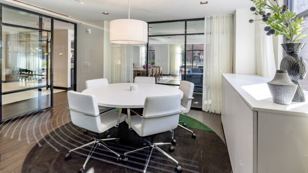 Apartment community conference room at Griffis Edgemoor in Bethesda, Maryland.