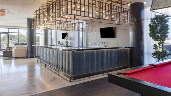 Apartment community penthouse lounge at Griffis Edgemoor in Bethesda, Maryland.