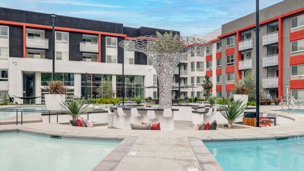 Griffis Platinum Triangle pool area with grills.