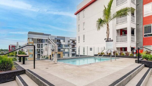 Griffis Platinum Triangle rooftop deck with outdoor all-season spa.