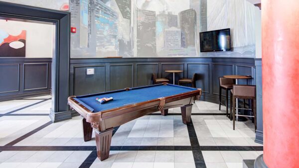 Griffis Uptown resident lounge with billiards.