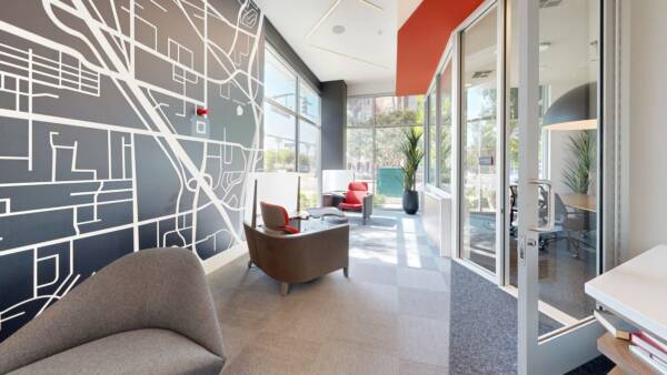 Griffis Platinum Triangle Virtual Tour of Coworking Lounge