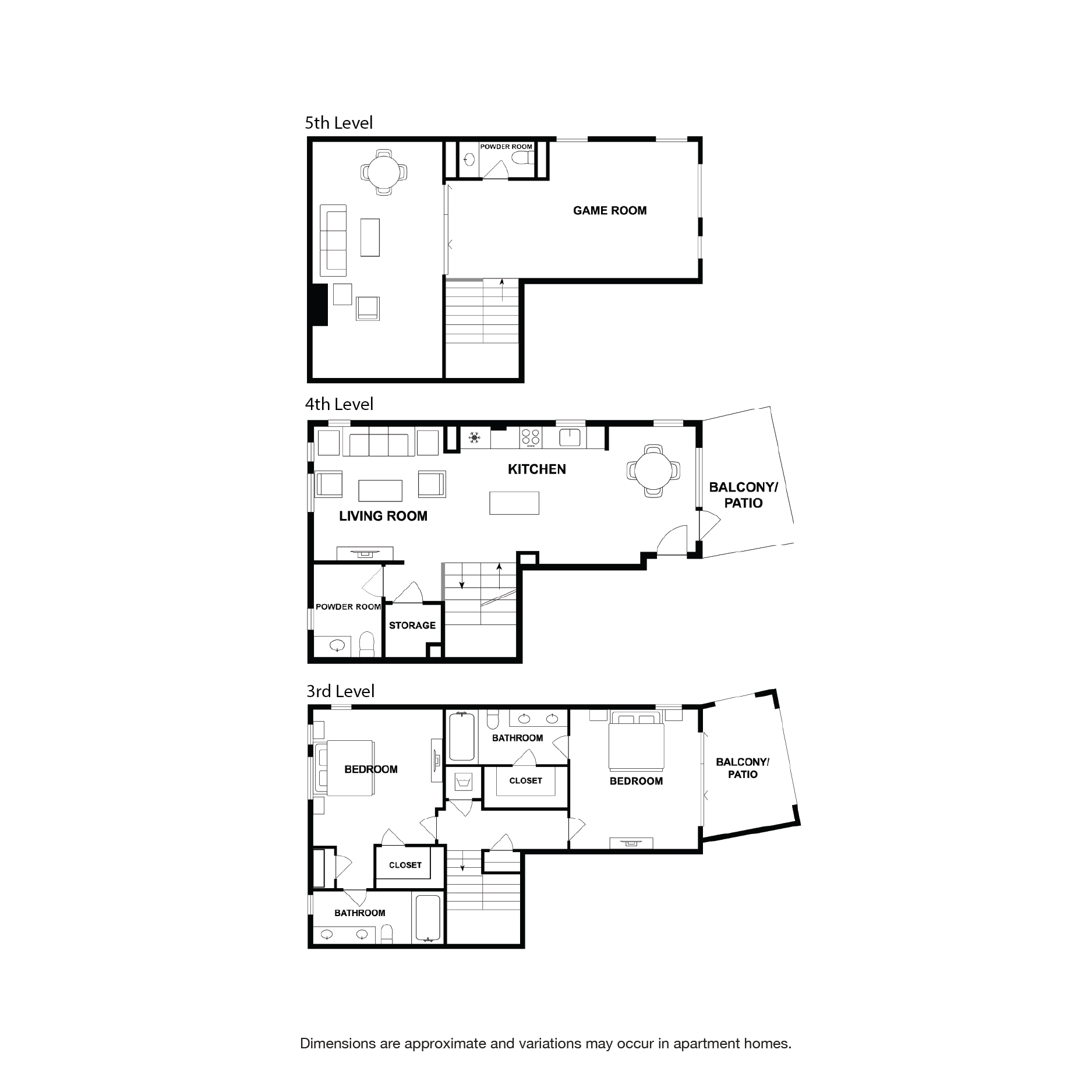 Rendering of the Ross floor plan with 2 bedroom[s] and 2 bathroom[s] at Griffis Platinum Triangle