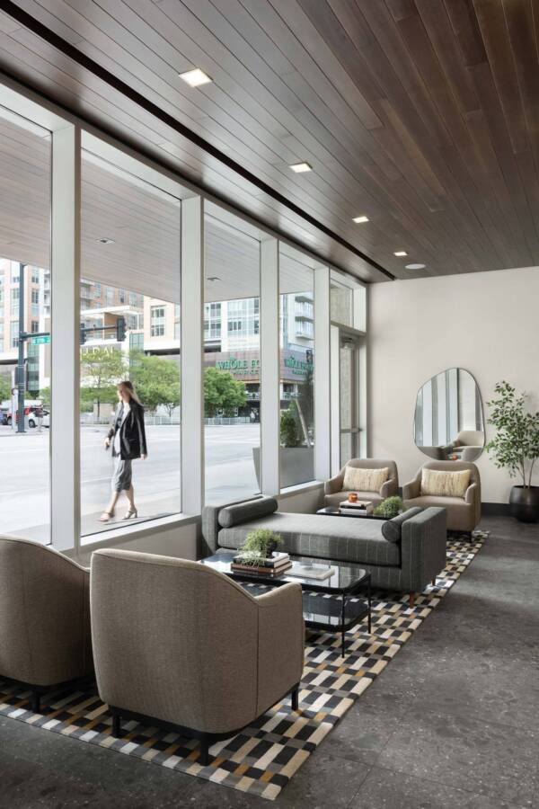 Apartment community leasing center at Griffis Platform Union Station in Denver, CO