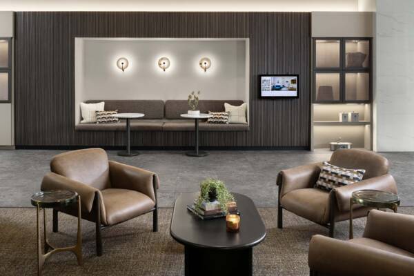 Apartment community lobby at Griffis Platform Union Station in Denver, CO